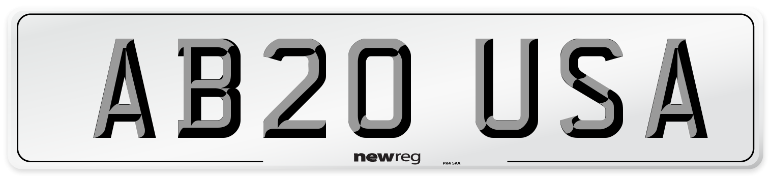 AB20 USA Number Plate from New Reg